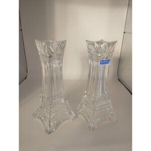 Marquis By Waterford Crystal Candle Holders 7" Tall Made in Germany